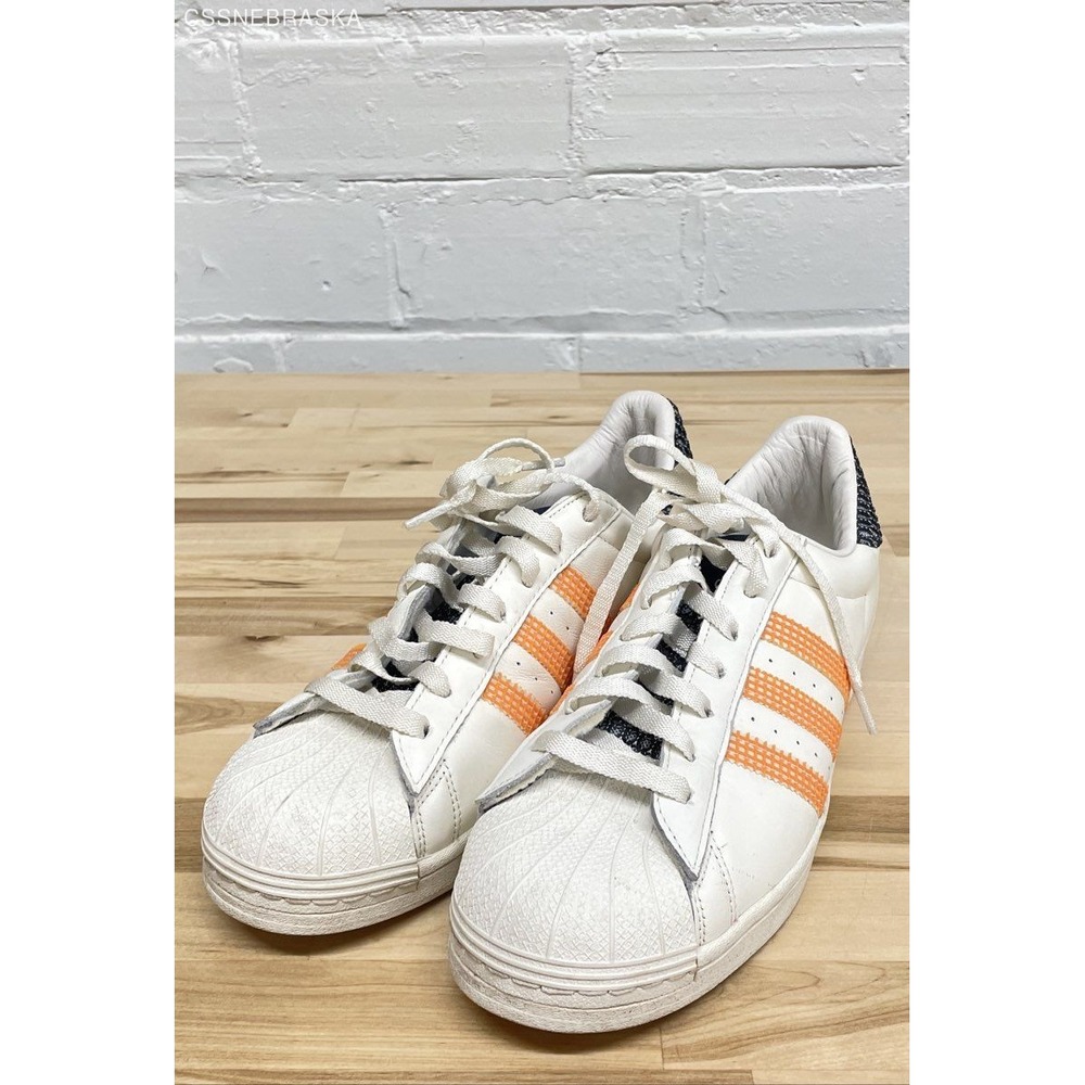 Adidas Wihite/Orange Superstar "Off White Orange Rush" Sneaker. - Size 12